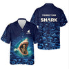 Joycorners Shark Fishing Team Shirt, Blue Camo Fishing UPF Shirts, Fishing Gifts For Men, Fishing Shirt With Hood