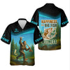 Joycorners Happiness Is A Big Fish And A Witness Bigfoot Fishing SPF Shirt, Funny Fishing Shirt, Men's Fishing Shirt