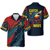 Joycorners Catch The Wave Shark Fishing SPF Shirt, Mens Fishing Shirts Long Sleeve, Gift For Fisherman