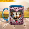 Joycorners Hereford Couple Personalized Name Two Tone Mug