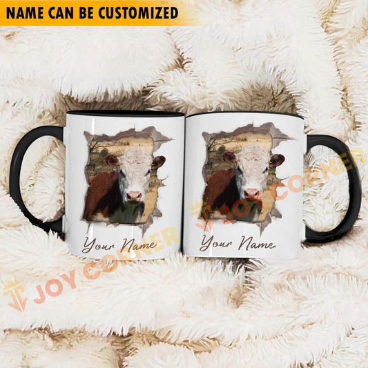 Joycorners Hereford Funny Personalized Name Two Tone Mug