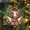 Joycorners Personalized Festive Cow Farm Envelope Acrylic Ornament (14 Breed Options)