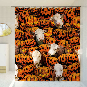 Joycorners Halloween Hereford In Bath Shower Curtain