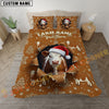 Joycorners Merry Christmas Cow Personalized Name Cozy Bedding set (6 Cattle Breeds)