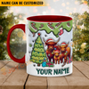 Joycorners Highland Cattle Christmas Personalized Name Two Tone Mug