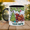 Joycorners Highland Cattle Christmas Personalized Name Two Tone Mug
