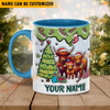 Joycorners Highland Cattle Christmas Personalized Name Two Tone Mug