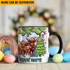 Joycorners Highland Cattle Christmas Personalized Name Two Tone Mug