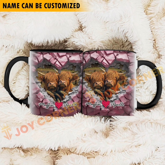 Joycorners Highland Couple Personalized Name Two Tone Mug