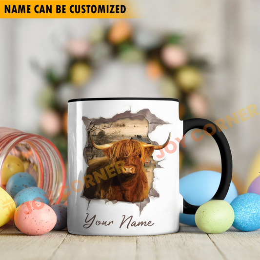 Joycorners Highland Funny Personalized Name Two Tone Mug