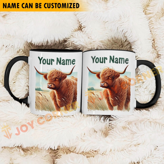 Joycorners Highland Personalized Name Two Tone Mug