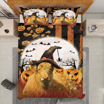 Joycorners Happy Halloween Highland Pumpkin Bedding Set