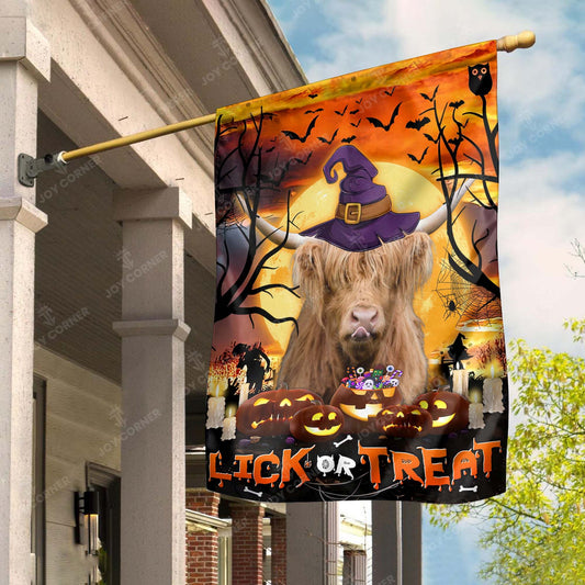 Joycorners Happy Halloween Highland Lick Or Treat 3D Printed Flag