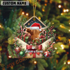 Joycorners Personalized Festive Cow Farm Envelope Acrylic Ornament (14 Breed Options)