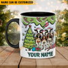 Joycorners Holstein Christmas Personalized Name Two Tone Mug