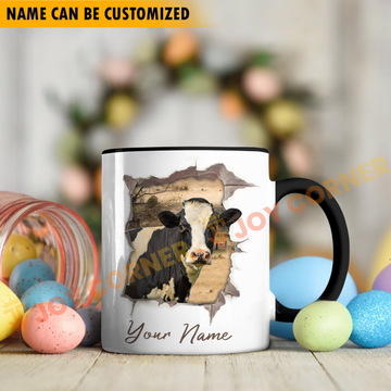 Joycorners Holstein Funny Personalized Name Two Tone Mug