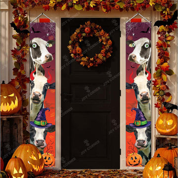 Joycorners Holstein Cattle Halloween Porch Banner