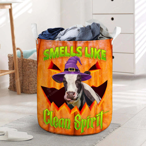 Joycorners Halloween Holstein Cattle Pumpkin Laundry Basket