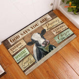 God Says You Are - Holstein Cattle Doormat
