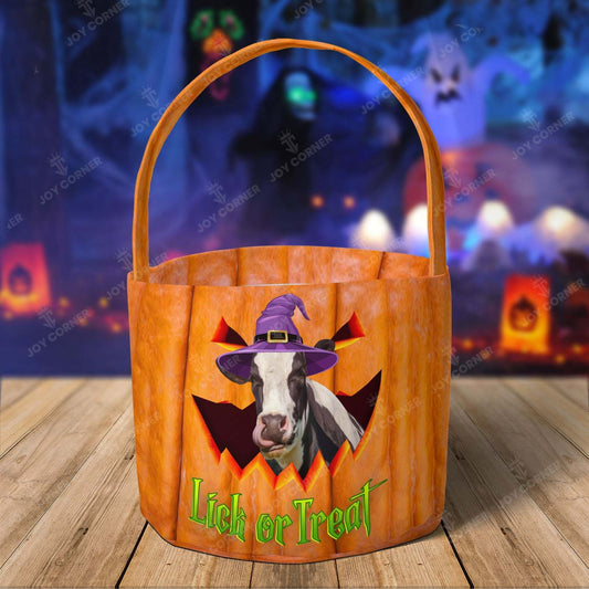 Joycorners Holstein Cattle Lick or Treat Personalized Name Halloween Spooky Candy Basket