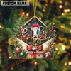 Joycorners Personalized Festive Cow Farm Envelope Acrylic Ornament (14 Breed Options)