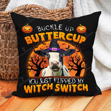 Joycorners Happy Halloween Holstein Buckle Up Butter Cup Pillow Case