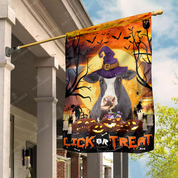Joycorners Happy Halloween Holstein Lick Or Treat 3D Printed Flag