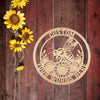 Joycorners Sunflower and Bee Metal Sign for Farmhouse Decor - Custom Honeybee Garden Sign - Unique Personalized Gifts - Summer Flower Wall Hanging Art LM0110