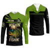 Joycorners Wishing I Was Fishing Funny Fishing Shirt, Bass Fishing Shirt, SPF Shirt For Men, Men's Fishing Shirt