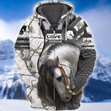Joycorners Love White Horse Custom Name 3D Shirts