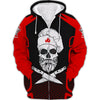 CHEF SKULL - Personalized Name 3D Black & Red All Over Printed Shirt