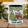 Joycorners Horse Christmas Personalized Name Two Tone Mug