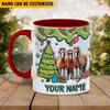 Joycorners Horse Christmas Personalized Name Two Tone Mug