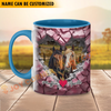 Joycorners Horse Couple Personalized Name Two Tone Mug