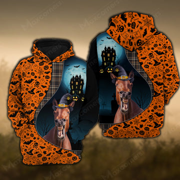 Joy Corners Horse Castle Halloween Pattern 3D Hoodie