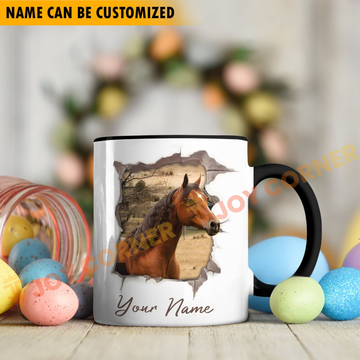Joycorners Horse Funny Personalized Name Two Tone Mug