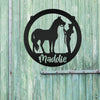 Joycorners Personalized Horse and Owner Metal Sign-Horse Girl Metal Sign-Horse Themed Decor-Horse Lover LM0110