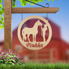 Joycorners Personalized Horse and Owner Metal Sign-Horse Girl Metal Sign-Horse Themed Decor-Horse Lover LM0110