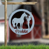 Joycorners Personalized Horse and Owner Metal Sign-Horse Girl Metal Sign-Horse Themed Decor-Horse Lover LM0110