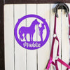Joycorners Personalized Horse and Owner Metal Sign-Horse Girl Metal Sign-Horse Themed Decor-Horse Lover LM0110