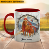 Joycorners Horse Personalized Name Christmas Farmyard Mug