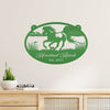 Joycorners Horse Ranch Metal Sign - Personalized Farmhouse Décor - Charming Western Horse Art - Custom Wall Hanging - Outdoor Horse Farm Name Signs LM0110