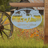 Joycorners Horse Ranch Metal Sign - Personalized Farmhouse Décor - Charming Western Horse Art - Custom Wall Hanging - Outdoor Horse Farm Name Signs LM0110