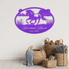 Joycorners Horse Ranch Metal Sign - Personalized Farmhouse Décor - Charming Western Horse Art - Custom Wall Hanging - Outdoor Horse Farm Name Signs LM0110