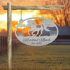 Joycorners Horse Ranch Metal Sign - Personalized Farmhouse Décor - Charming Western Horse Art - Custom Wall Hanging - Outdoor Horse Farm Name Signs LM0110