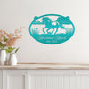 Joycorners Horse Ranch Metal Sign - Personalized Farmhouse Décor - Charming Western Horse Art - Custom Wall Hanging - Outdoor Horse Farm Name Signs LM0110