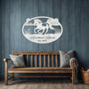 Joycorners Horse Ranch Metal Sign - Personalized Farmhouse Décor - Charming Western Horse Art - Custom Wall Hanging - Outdoor Horse Farm Name Signs LM0110