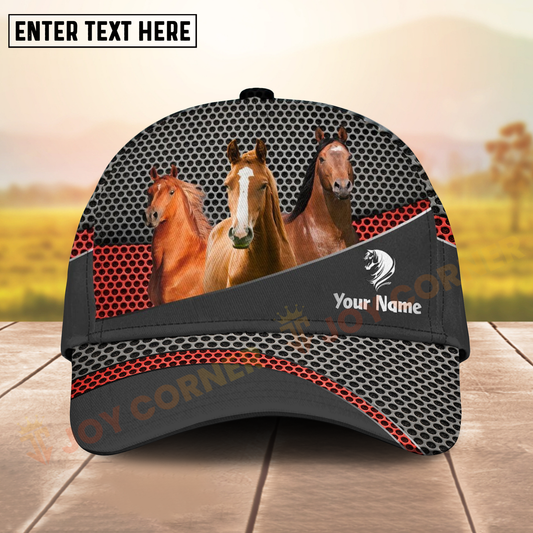 Joycorners Horse Ranch Style Metal Pattern Mesh 3D Cap Personalized Name Cap