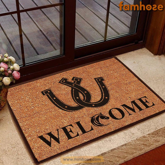 Joycorners Horse Doormat, Horseshoe Welcome Doormat LM0210