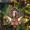 Joycorners Personalized Festive Cow Farm Envelope Acrylic Ornament (14 Breed Options)